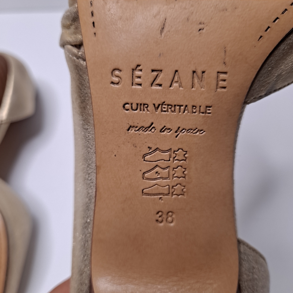 Rare Sezane Kitten Heel Peep-Toe Heels - Picture 5 of 13